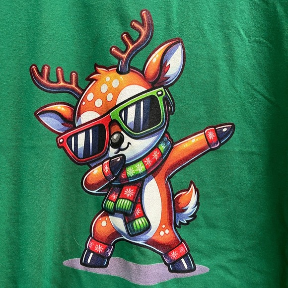 Port and Company Other - NEW Holiday Reindeer Tee Shirt Dab Dabbing Graphic Print Youth Small